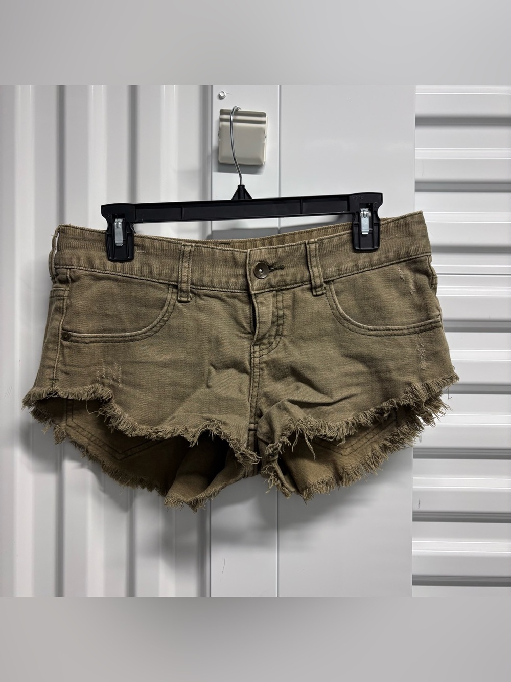 Billabong Frayed Olive Green Women’s Denim Shorts